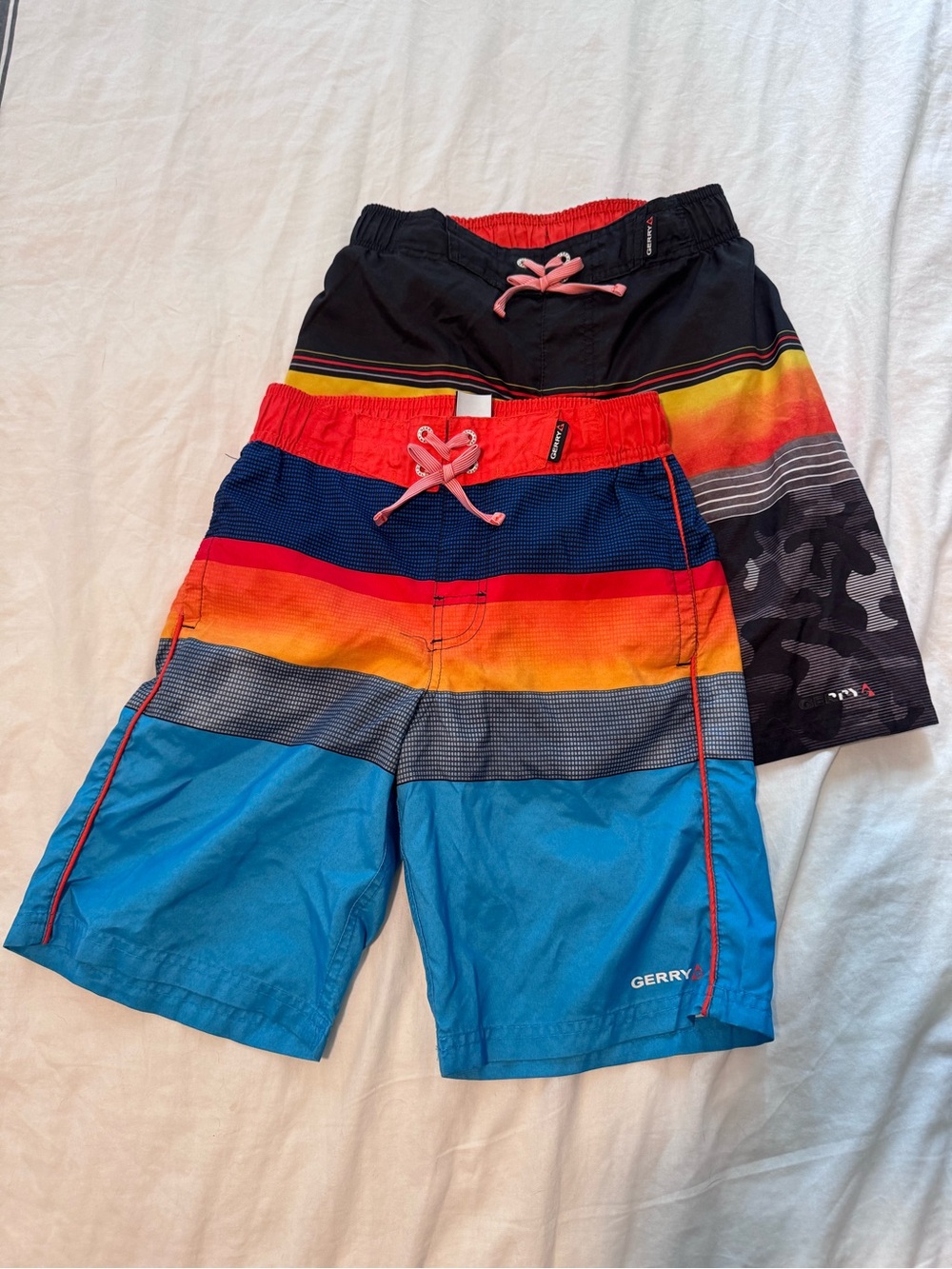 GERRY Colorblock Blue & Orange Boys Swim Trunks